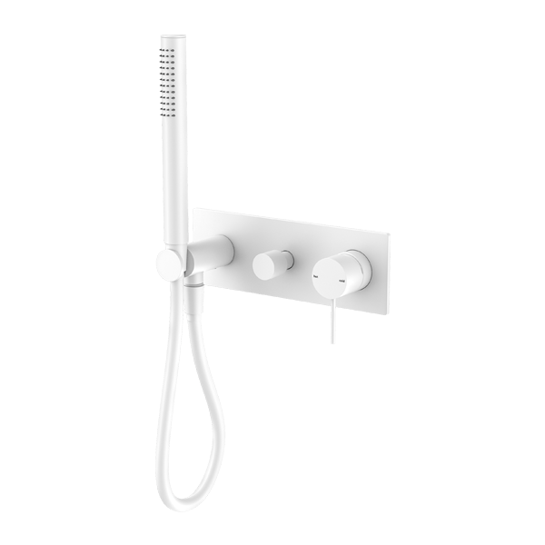 MECCA SHOWER MIXER WITH DIVERTOR SYSTEM SHOWER FAUCET SET WITH 2 HANDLES MATTE WHITE (NR221912eMW)