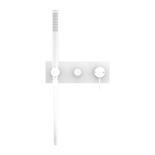 MECCA SHOWER MIXER WITH DIVERTOR SYSTEM SHOWER FAUCET SET WITH 2 HANDLES MATTE WHITE (NR221912eMW)