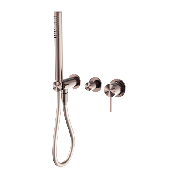 MECCA SHOWER MIXER WITH DIVERTOR SYSTEM SEPARATE BACK PLATE SHOWER FAUCET SET WITH 2 HANDLES BRUSHED BRONZE (NR221912fBZ)