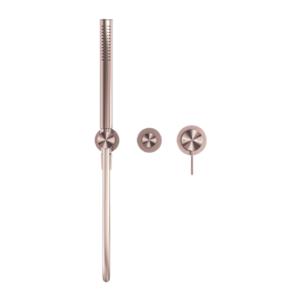MECCA SHOWER MIXER WITH DIVERTOR SYSTEM SEPARATE BACK PLATE SHOWER FAUCET SET WITH 2 HANDLES BRUSHED BRONZE (NR221912fBZ)