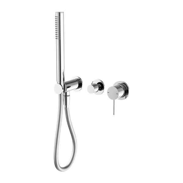 MECCA SHOWER MIXER WITH DIVERTOR SYSTEM SEPARATE BACK PLATE SHOWER FAUCET SET WITH 2 HANDLES CHROME (NR221912fCH)
