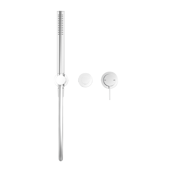 MECCA SHOWER MIXER WITH DIVERTOR SYSTEM SEPARATE BACK PLATE SHOWER FAUCET SET WITH 2 HANDLES CHROME (NR221912fCH)