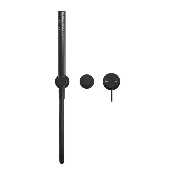 MECCA SHOWER MIXER WITH DIVERTOR SYSTEM SEPARATE BACK PLATE SHOWER FAUCET SET WITH 2 HANDLES MATTE BLACK (NR221912fMB)