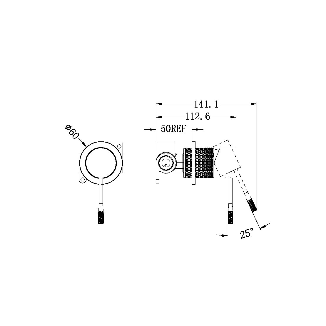 OPAL SHOWER MIXER WITH 60MM PLATE BRUSHED NICKEL (NR251909hBN)