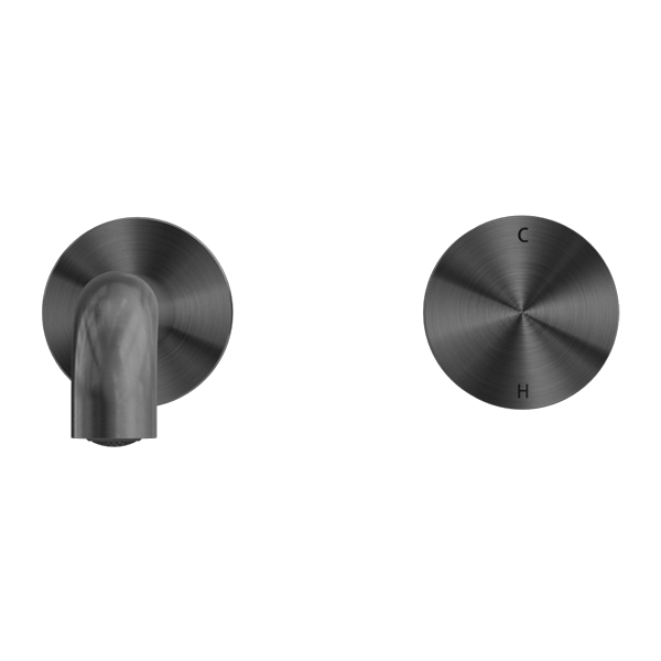 KARA PROGRESSIVE WALL BASIN/BATH SET 120/160/185/230/260 MM SPOUT GUN METAL (NR271907a120/160/185/230/260 GM)