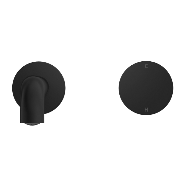 KARA PROGRESSIVE WALL BASIN/BATH SET 120/160/185/230/260MM SPOUT MATTE BLACK (NR271907a120/160/185/230/260 MB)