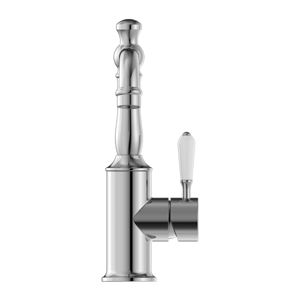 YORK BASIN MIXER WITH WHITE PORCELAIN LEVER CHROME (NR69210101CH)