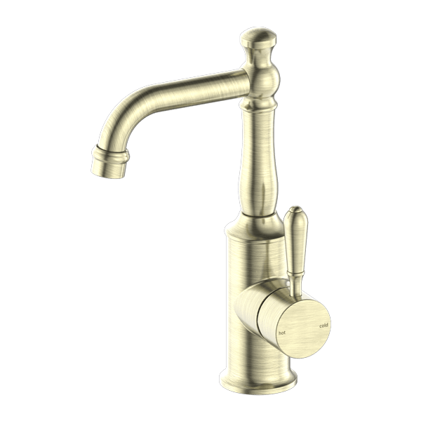 York Basin Mixer With Metal Lever Mixer Tap Faucet Single Handle Bathroom Faucet AGED BRASS (NR69210102AB)