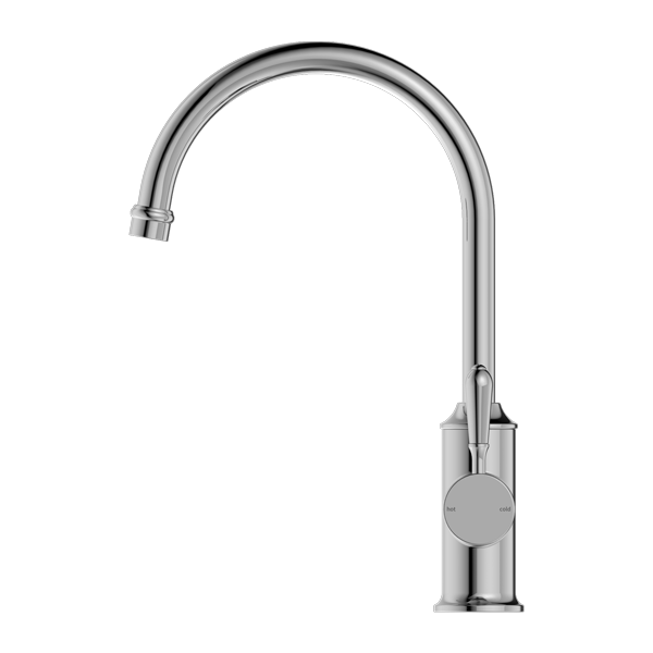 YORK KITCHEN MIXER GOOSNECK SPOUT WITH METAL LEVER CHROME (NR69210602CH)