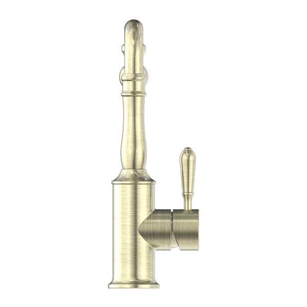 YORK KITCHEN MIXER HOOK SPOUT WITH METAL LEVER AGED BRASS (NR69210702AB)