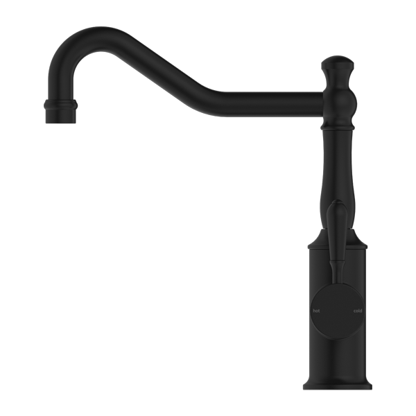 YORK KITCHEN MIXER HOOK SPOUT WITH METAL LEVER MATTE BLACK (NR69210702MB)