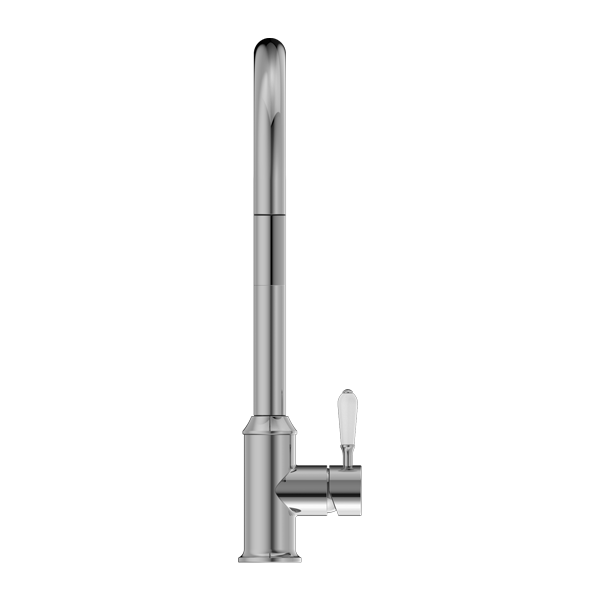 YORK PULL OUT SINK MIXER WITH VEGIE SPRAY FUNCTION WITH WHITE PORCELAIN LEVER CHROME (NR69210801CH)