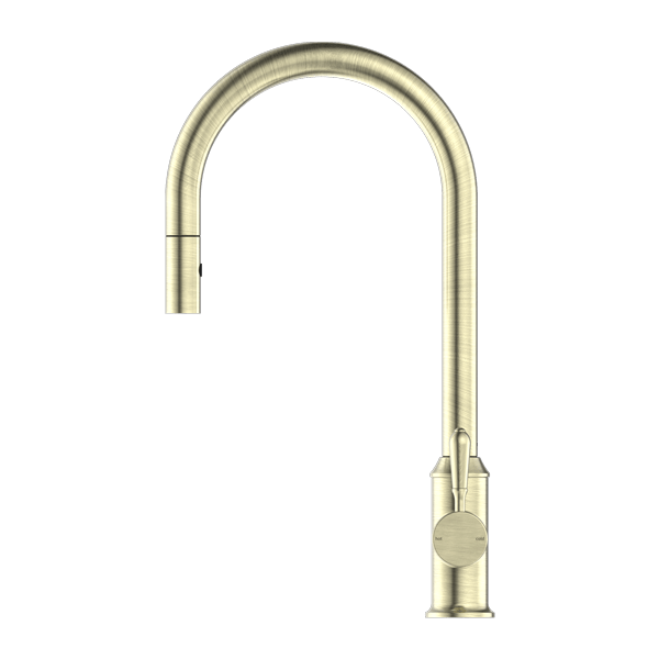 YORK PULL OUT SINK MIXER WITH VEGIE SPRAY FUNCTION WITH METAL LEVER AGED BRASS (NR69210802AB)