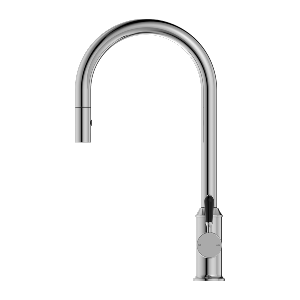 YORK PULL OUT SINK MIXER WITH VEGIE SPRAY FUNCTION WITH BLACK PORCELAIN LEVER CHROME (NR69210803CH)