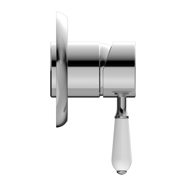 YORK SHOWER MIXER WITH WHITE PORCELAIN LEVER CHROME (NR69210901CH)