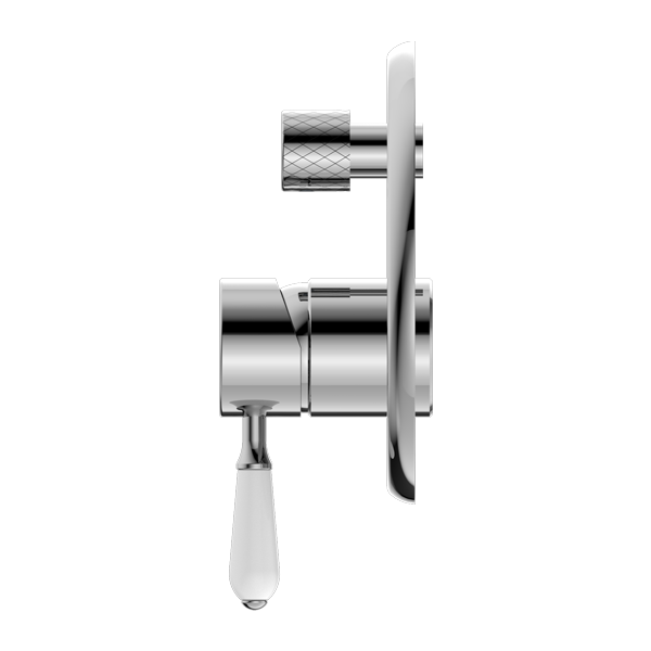 YORK SHOWER MIXER WITH DIVERTOR WITH WHITE PORCELAIN LEVER CHROME (NR692109A01CH)