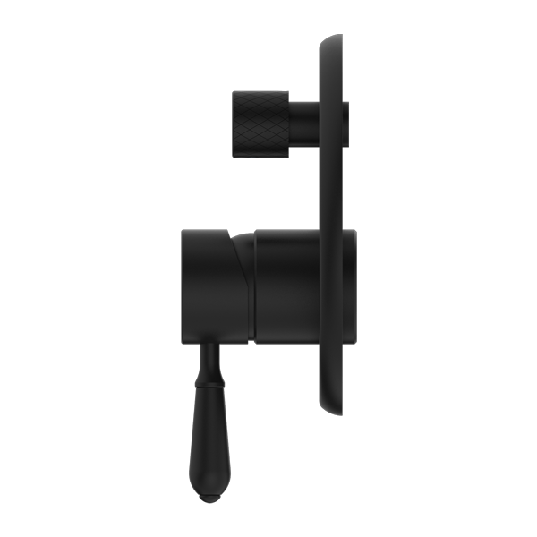 YORK SHOWER MIXER WITH DIVERTOR WITH METAL LEVER MATTE BLACK (NR692109A02MB)