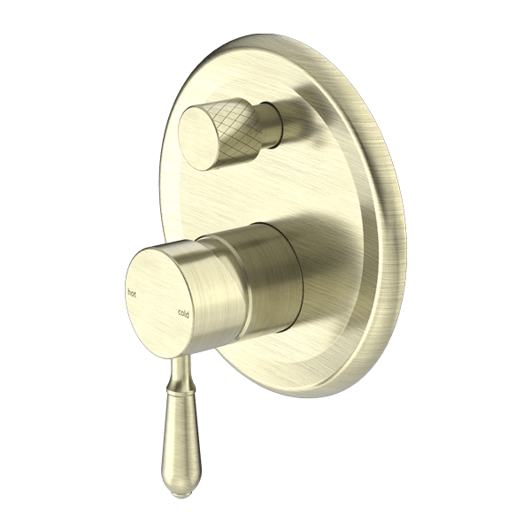 YORK SHOWER MIXER WITH DIVERTOR WITH METAL LEVER AGED BRASS (NR692109A02AB)