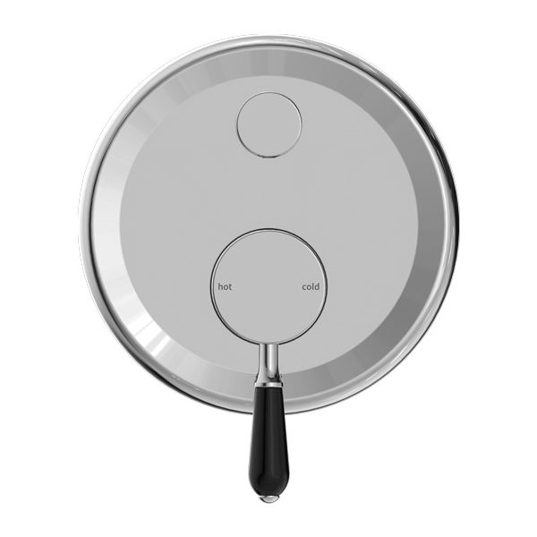 YORK SHOWER MIXER WITH DIVERTOR WITH BLACK PORCELAIN LEVER CHROME (NR692109A03CH)