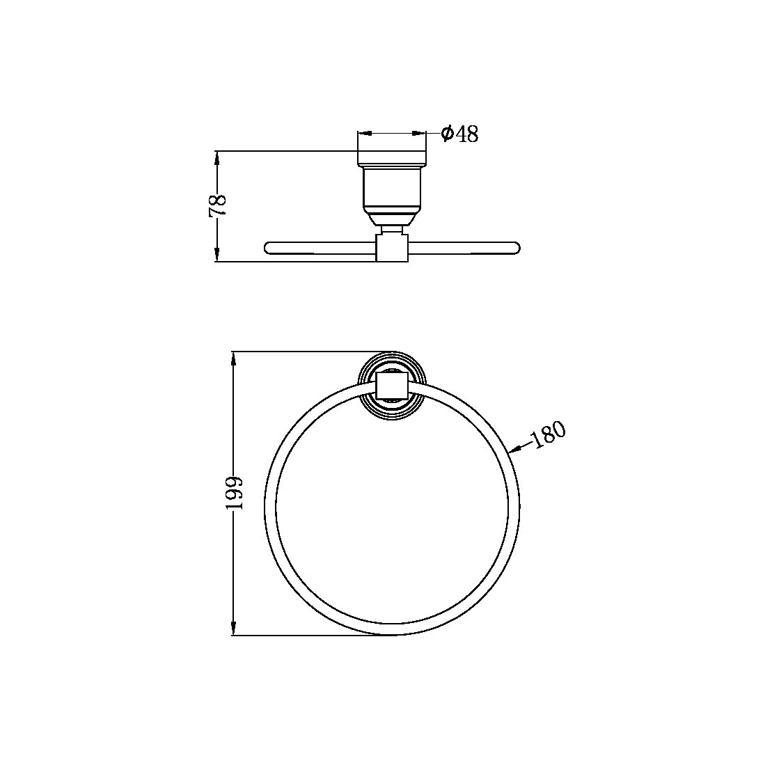 YORK TOWEL RING AGED BRASS (NR6980AB)