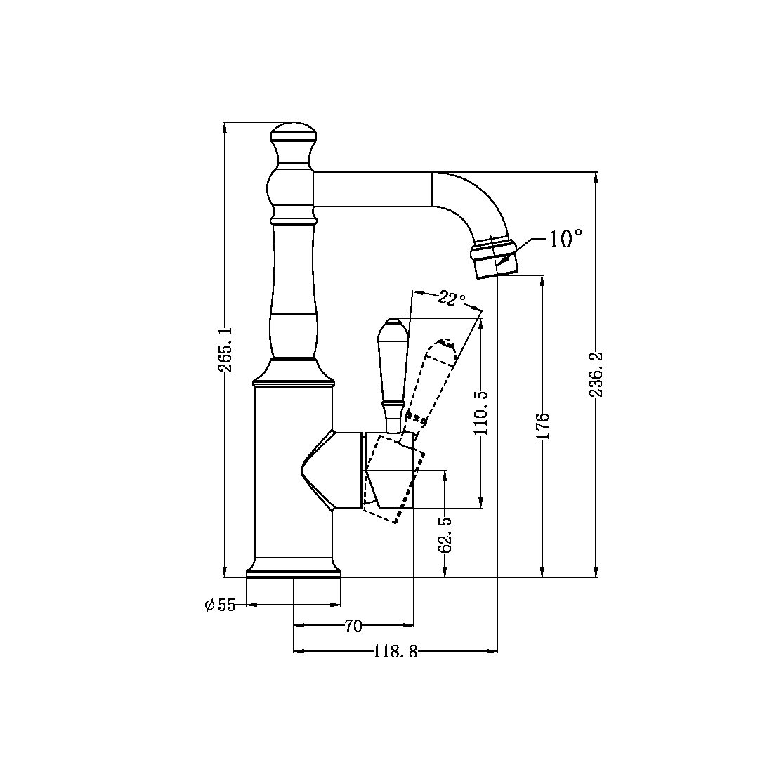 York Basin Mixer With Metal Lever Mixer Tap Faucet Single Handle Bathroom Faucet AGED BRASS (NR69210102AB)