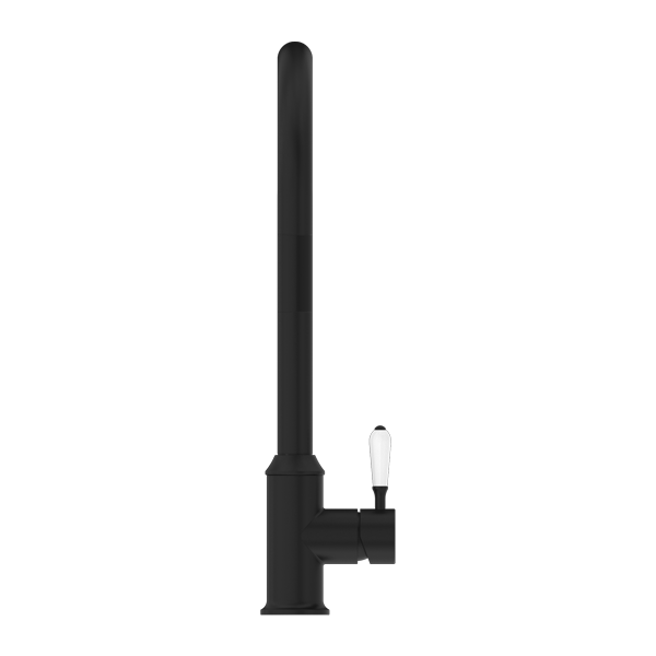 YORK PULL OUT SINK MIXER WITH VEGIE SPRAY FUNCTION WITH WHITE PORCELAIN LEVER MATTE BLACK (NR69210801MB)