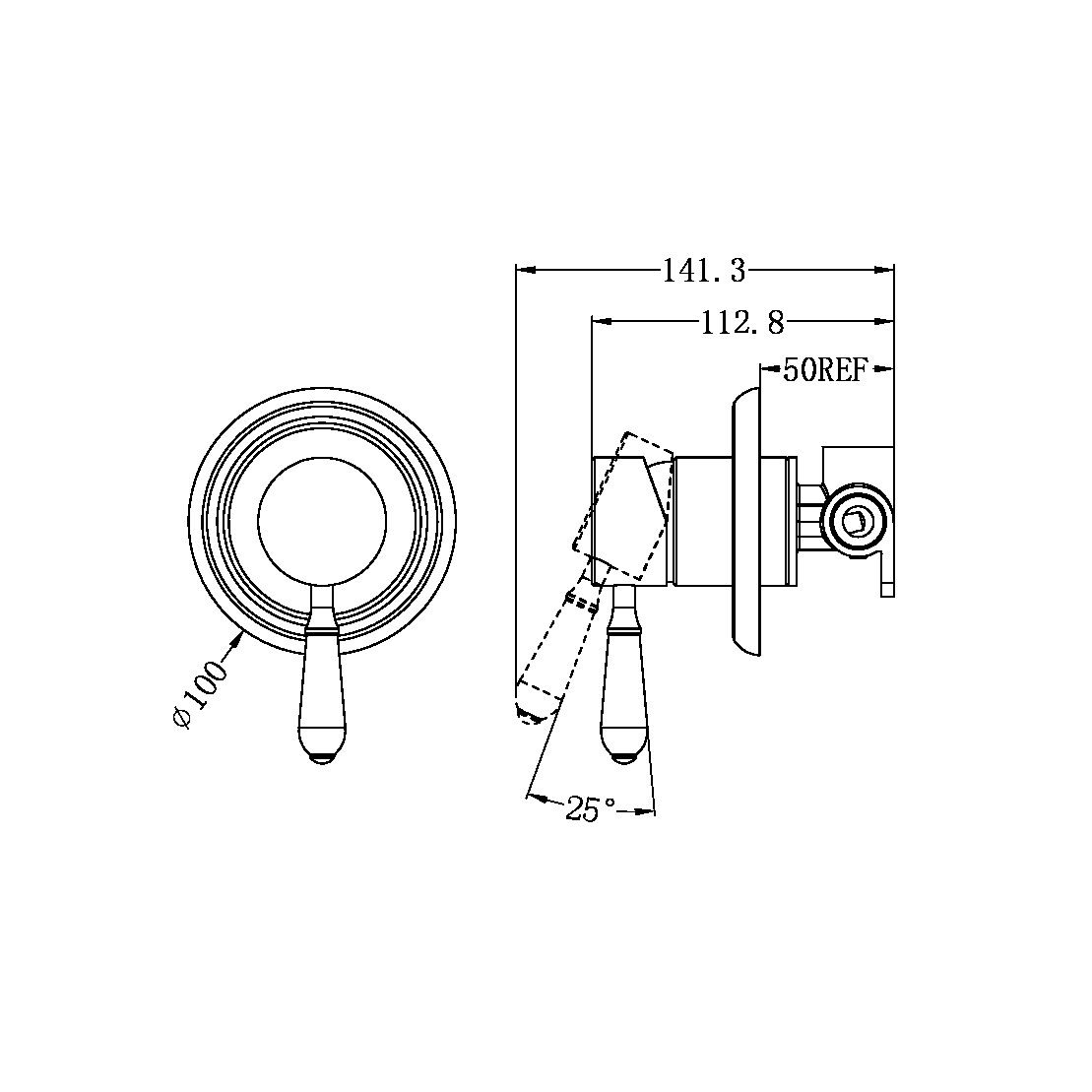 YORK SHOWER MIXER WITH WHITE PORCELAIN LEVER CHROME (NR69210901CH)