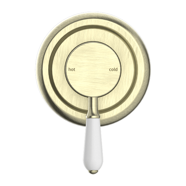 YORK SHOWER MIXER WITH WHITE PORCELAIN LEVER AGED BRASS (NR69210901AB)