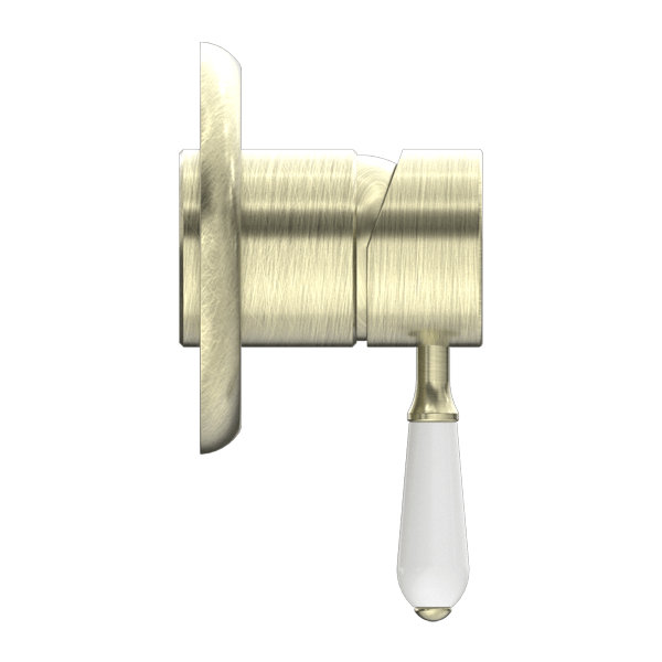 YORK SHOWER MIXER WITH WHITE PORCELAIN LEVER AGED BRASS (NR69210901AB)