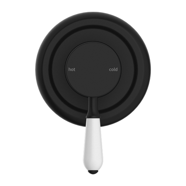 YORK SHOWER MIXER WITH WHITE PORCELAIN LEVER MATTE BLACK (NR69210901MB)