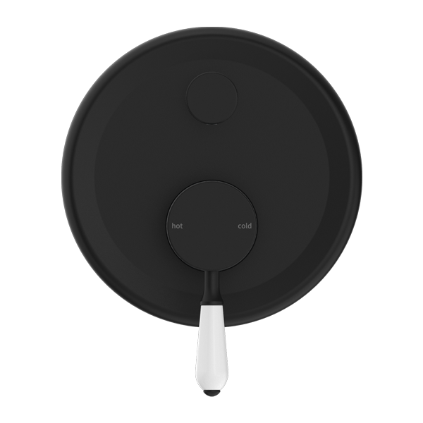 YORK SHOWER MIXER WITH DIVERTOR WITH WHITE PORCELAIN LEVER MATTE BLACK (NR692109A01MB)