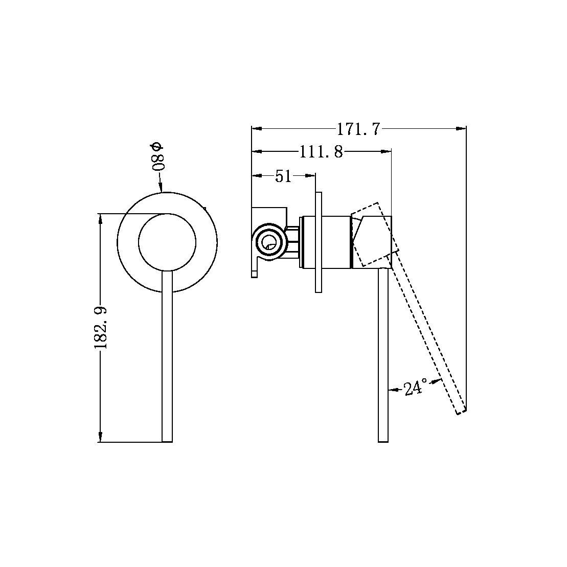 MECCA CARE SHOWER MIXER VALVE KIT SINGLE HANDLE SHOWER VALVE BODY REPLACEMENT SINGLE FUNCTION ROUGH-IN VALVE CHROME (NR221911xCH)