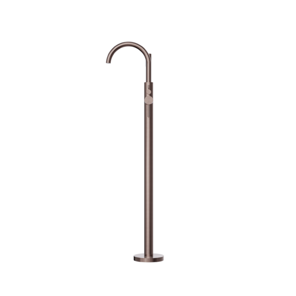 MECCA ROUND FREESTANDING BATH MIXER WITH HAND SHOWER BRUSHED BRONZE (NR210903aBZ)