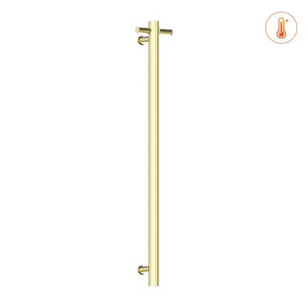 HEATED VERTICAL TOWEL RAIL BRUSHED GOLD (NRV900HBG)