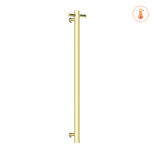 HEATED VERTICAL TOWEL RAIL BRUSHED GOLD (NRV900HBG)