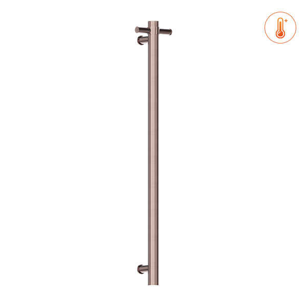 HEATED VERTICAL TOWEL RAIL BRUSHED BRONZE (NRV900HBZ)
