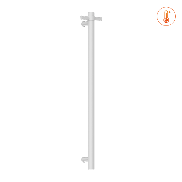 HEATED VERTICAL TOWEL RAIL MATTE WHITE (NRV900HMW)