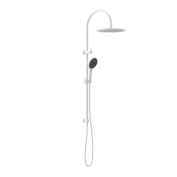 MECCA TWIN SHOWER SET WITH AIR SHOWER II MATTE WHITE (NR221905hMW)