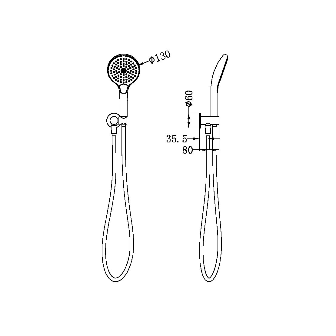 MECCA SHOWER BRACKET WITH AIR SHOWER II GUN METAL (NR221905fGM)