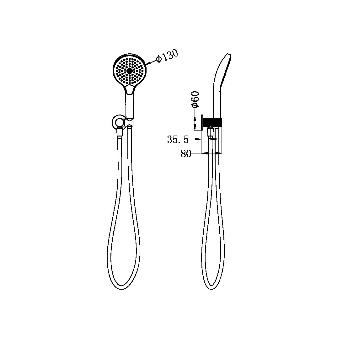 OPAL SHOWER BRACKET WITH AIR SHOWER II GRAPHITE (NR251905fGR)