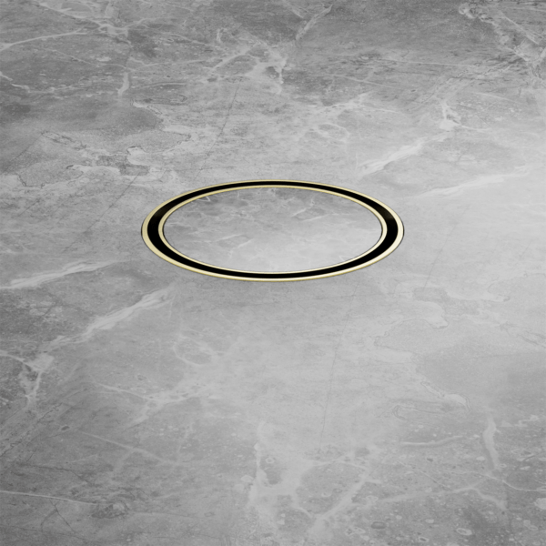 100mm Round Tile Insert Floor Waste 50mm Outlet BRUSHED GOLD (NRFW003BG)