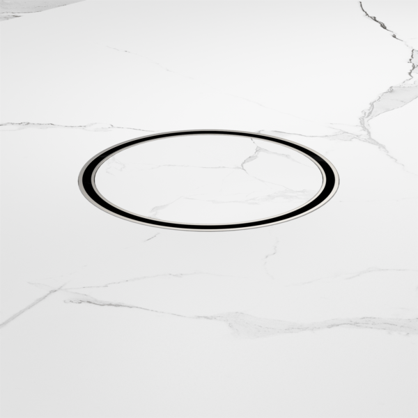 130mm Round Tile Insert Floor Waste 80mm Outlet BRUSHED NICKEL (NRFW004BN)