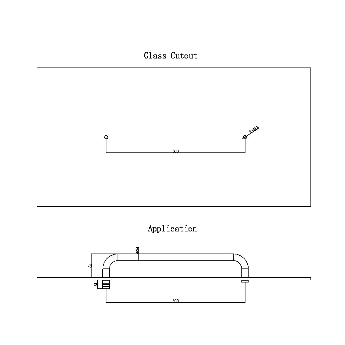 TOWEL BAR 500MM BRUSHED BRONZE (NRSH303BZ)