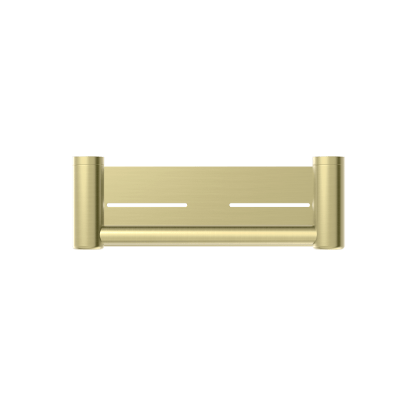 MECCA CARE 25MM GRAB RAIL WITH SHELF 300MM BRUSHED GOLD (NRCR2512cBG)