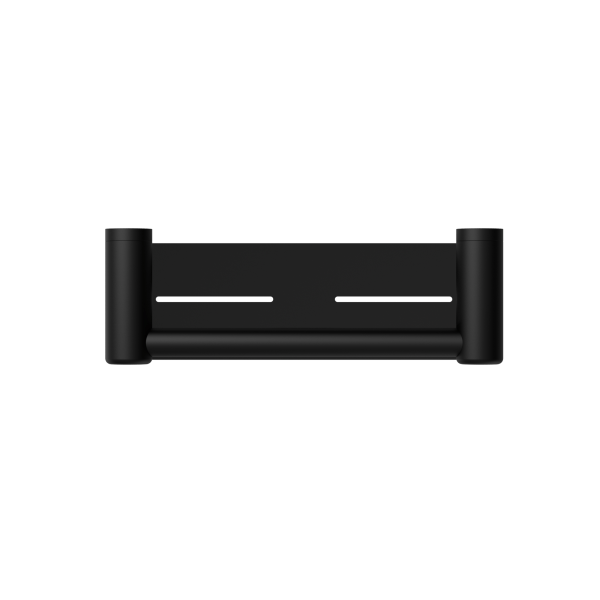 MECCA CARE 25MM GRAB RAIL WITH SHELF 300MM MATTE BLACK (NRCR2512cMB)