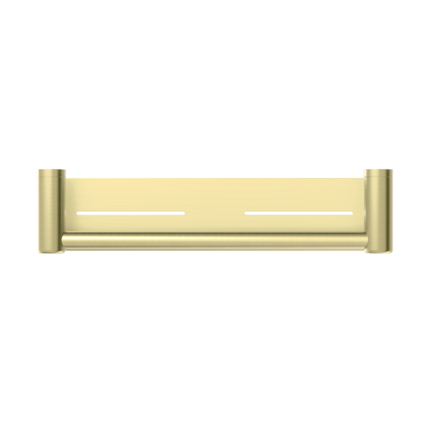 MECCA CARE 25MM GRAB RAIL WITH SHELF 450MM BRUSHED GOLD (NRCR2518CBG)