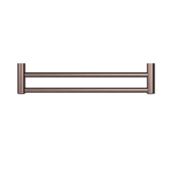 MECCA CARE 25MM DOUBLE TOWEL GRAB RAIL 600MM BRUSHED BRONZE (NRCR2524DBZ)