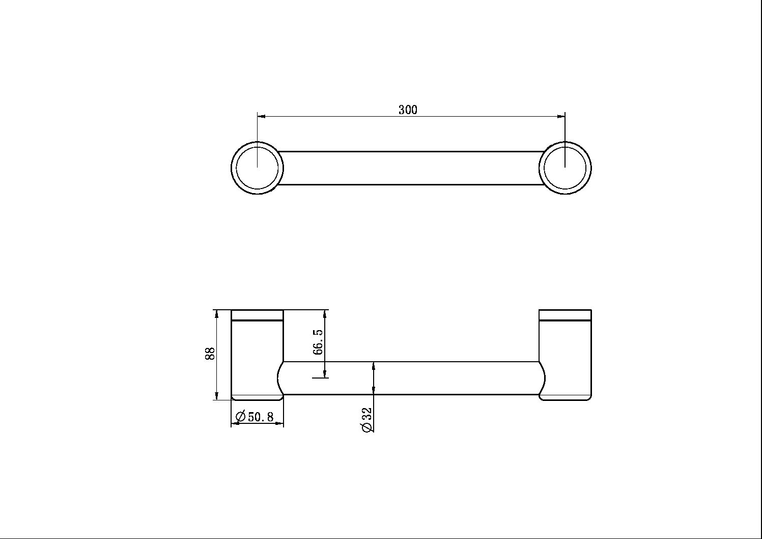 MECCA CARE 32MM GRAB RAIL 300MM BRUSHED NICKEL (NRCR3212BN)