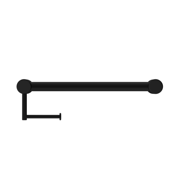 MECCA CARE 32MM GRAB RAIL WITH TOILET ROLL HOLDER 450MM MATTE BLACK (NRCR3218aMB)