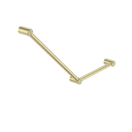 MECCA CARE 32MM AMBULANT TOILET GRAB RAIL 45 DEGREE 750x450MM BRUSHED GOLD (NRCR3245aBG)